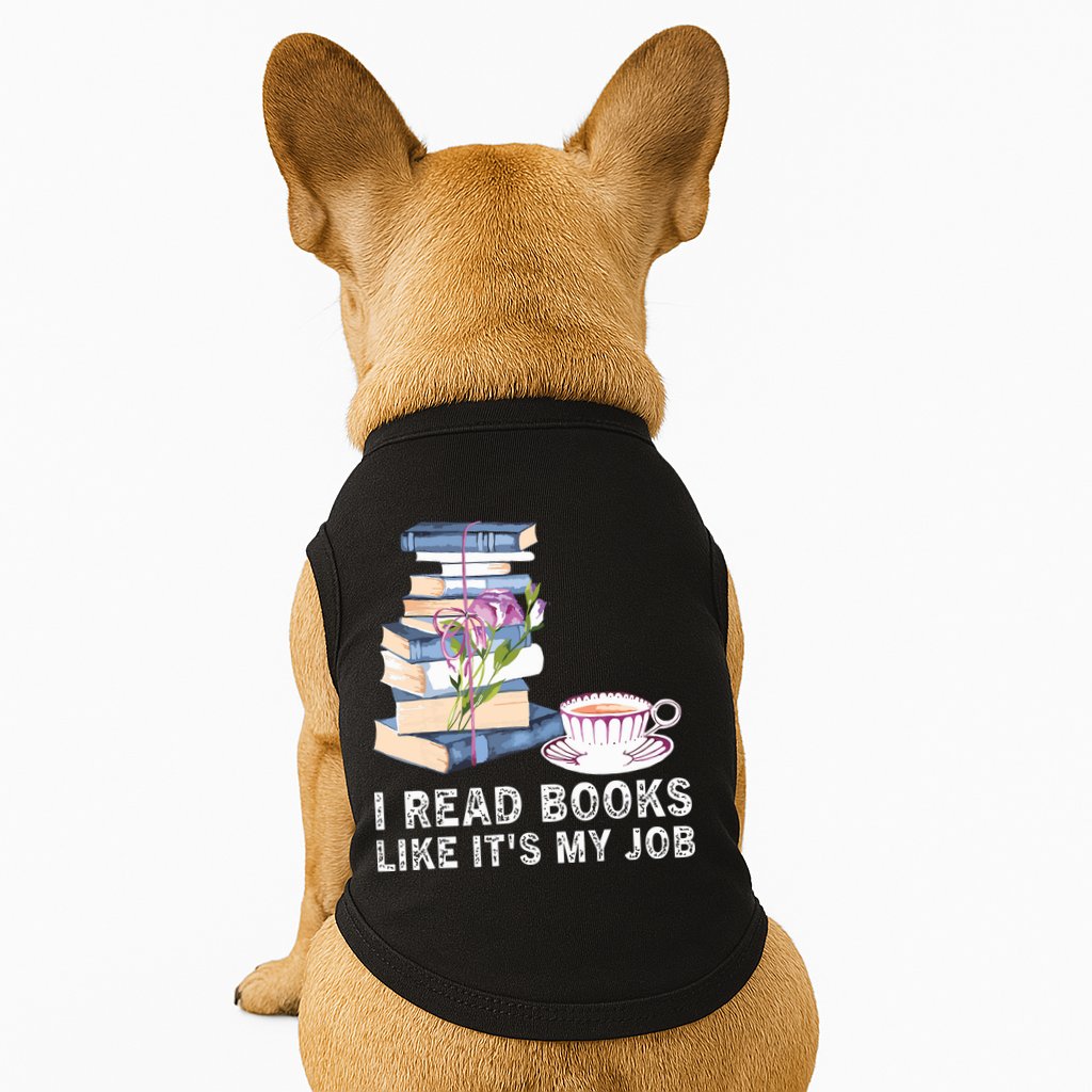 I Read Books Like Its My Job School Librarian Doggie Tank