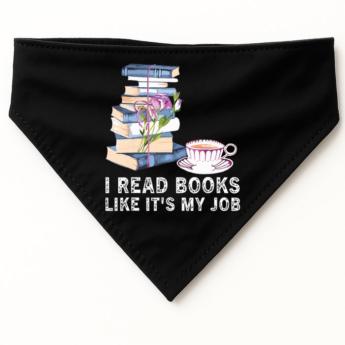 I Read Books Like Its My Job School Librarian USA-Made Doggie Bandana