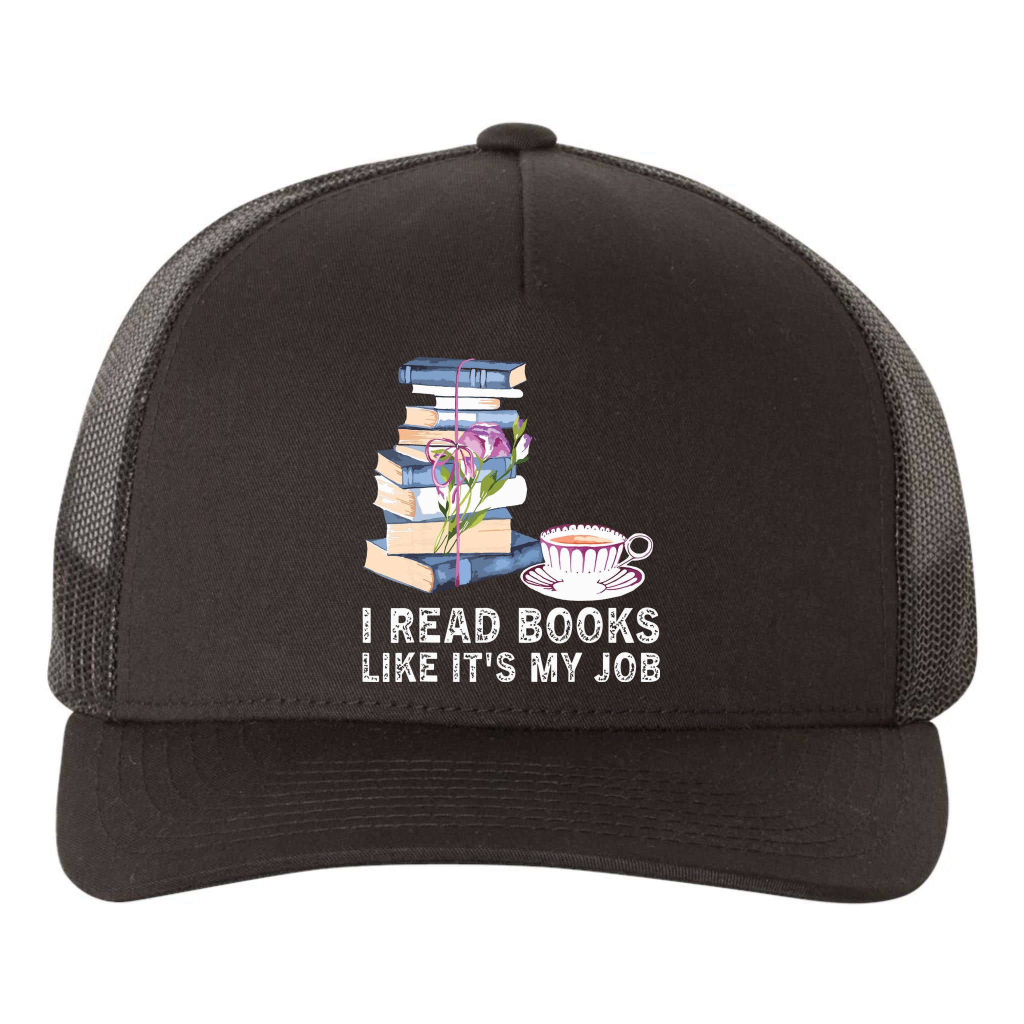 I Read Books Like Its My Job School Librarian Yupoong Adult 5-Panel Trucker Hat