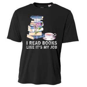 I Read Books Like Its My Job School Librarian Cooling Performance Crew T-Shirt