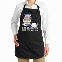 I Read Books Like Its My Job School Librarian Full-Length Apron With Pockets