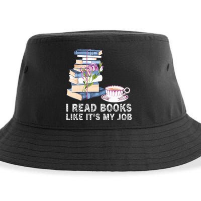 I Read Books Like Its My Job School Librarian Sustainable Bucket Hat