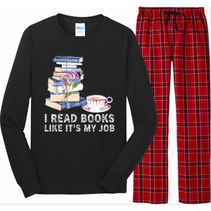 I Read Books Like Its My Job School Librarian Long Sleeve Pajama Set