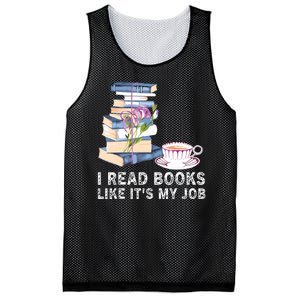 I Read Books Like Its My Job School Librarian Mesh Reversible Basketball Jersey Tank