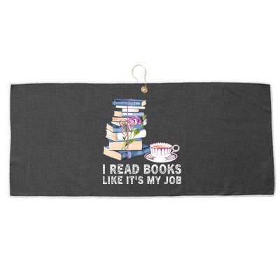 I Read Books Like Its My Job School Librarian Large Microfiber Waffle Golf Towel