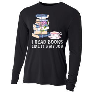 I Read Books Like Its My Job School Librarian Cooling Performance Long Sleeve Crew