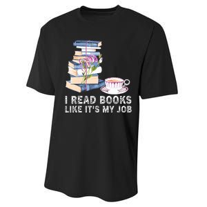 I Read Books Like Its My Job School Librarian Performance Sprint T-Shirt