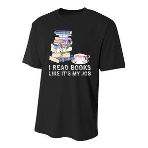 I Read Books Like Its My Job School Librarian Youth Performance Sprint T-Shirt