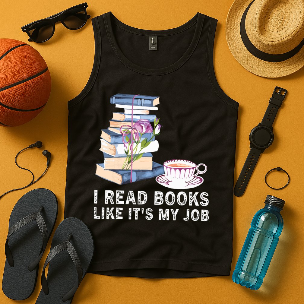 I Read Books Like Its My Job School Librarian Tank Top