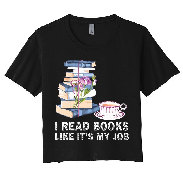 I Read Books Like Its My Job School Librarian Crop Top