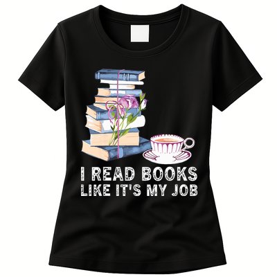 I Read Books Like Its My Job School Librarian Womens T-Shirt