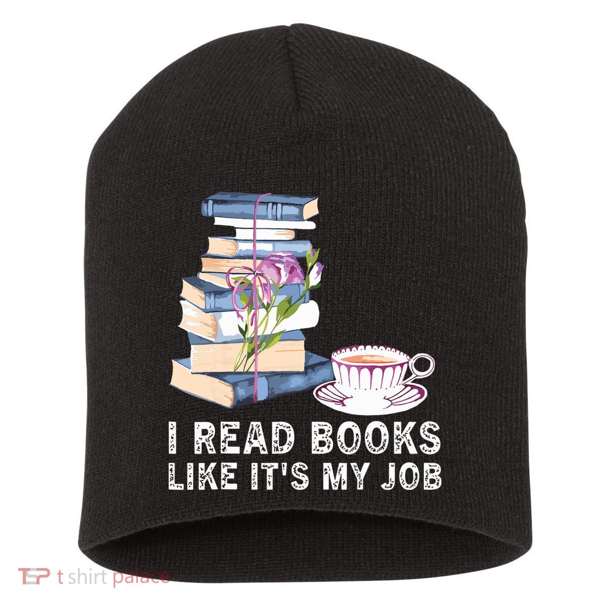 I Read Books Like Its My Job School Librarian Short Acrylic Beanie