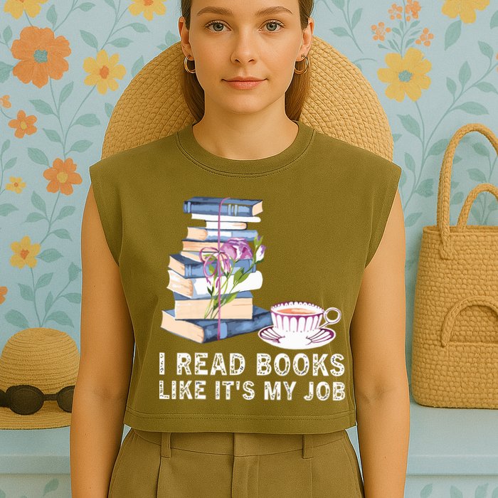 I Read Books Like Its My Job School Librarian Garment-Dyed Women's Muscle Tee