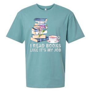 I Read Books Like Its My Job School Librarian Sueded Cloud Jersey T-Shirt