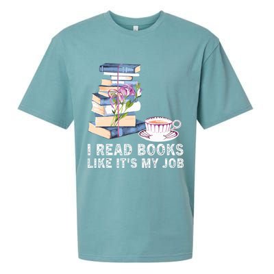 I Read Books Like Its My Job School Librarian Sueded Cloud Jersey T-Shirt