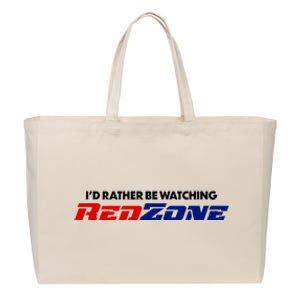 ID Rather Be Watching Redzone Cotton Canvas Jumbo Tote