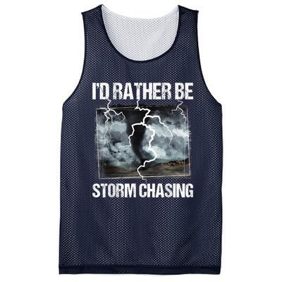 I'd Rather Be Storm Chasing Funny Gift Tornado Chaser Meteorology Mesh Reversible Basketball Jersey Tank