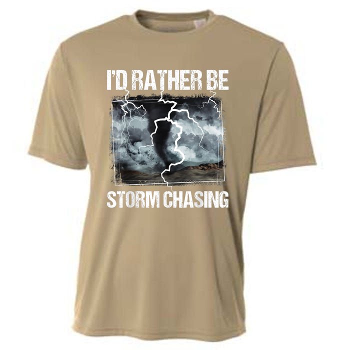 I'd Rather Be Storm Chasing Funny Gift Tornado Chaser Meteorology Cooling Performance Crew T-Shirt