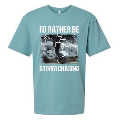 I'd Rather Be Storm Chasing Funny Gift Tornado Chaser Meteorology Sueded Cloud Jersey T-Shirt