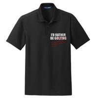 ID Rather Be Golfing Funny Golf Player Dry Zone Grid Polo