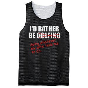 ID Rather Be Golfing Funny Golf Player Mesh Reversible Basketball Jersey Tank