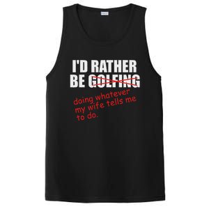 ID Rather Be Golfing Funny Golf Player PosiCharge Competitor Tank