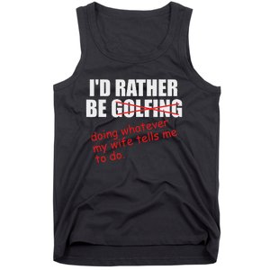 ID Rather Be Golfing Funny Golf Player Tank Top