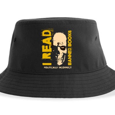 I Read Banned Books Politically Incorrect Anti Censorship Sustainable Bucket Hat