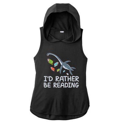 Id Rather Be Reading Quote Saying Gift Ladies PosiCharge Tri-Blend Wicking Draft Hoodie Tank