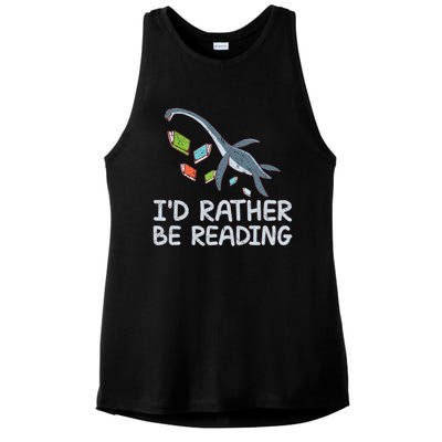 Id Rather Be Reading Quote Saying Gift Ladies PosiCharge Tri-Blend Wicking Tank