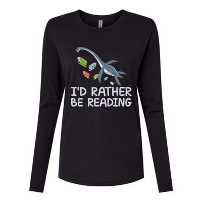 Id Rather Be Reading Quote Saying Gift Womens Cotton Relaxed Long Sleeve T-Shirt