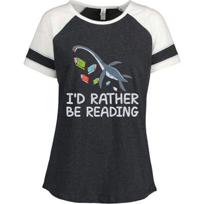 Id Rather Be Reading Quote Saying Gift Enza Ladies Jersey Colorblock Tee