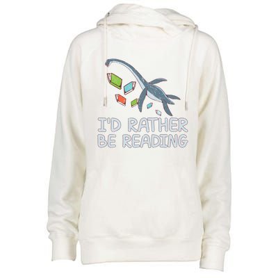 Id Rather Be Reading Quote Saying Gift Womens Funnel Neck Pullover Hood