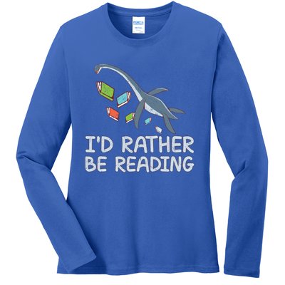 Id Rather Be Reading Quote Saying Gift Ladies Long Sleeve Shirt