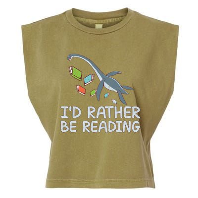 Id Rather Be Reading Quote Saying Gift Garment-Dyed Women's Muscle Tee