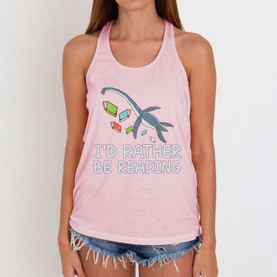 Id Rather Be Reading Quote Saying Gift Women's Knotted Racerback Tank