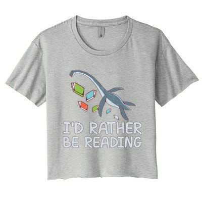 Id Rather Be Reading Quote Saying Gift Women's Crop Top Tee