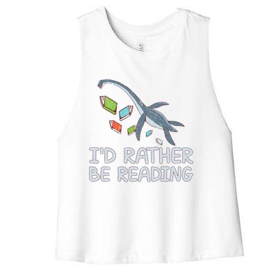 Id Rather Be Reading Quote Saying Gift Women's Racerback Cropped Tank