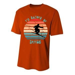 Id Rather Be Skiing Sunset Skiing Skiers Or Gift Performance Sprint T-Shirt