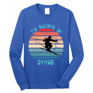 Id Rather Be Skiing Sunset Skiing Skiers Or Gift Long Sleeve Shirt