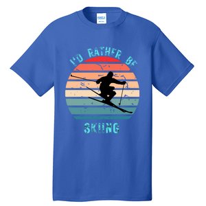 Id Rather Be Skiing Sunset Skiing Skiers Or Gift Tall T-Shirt