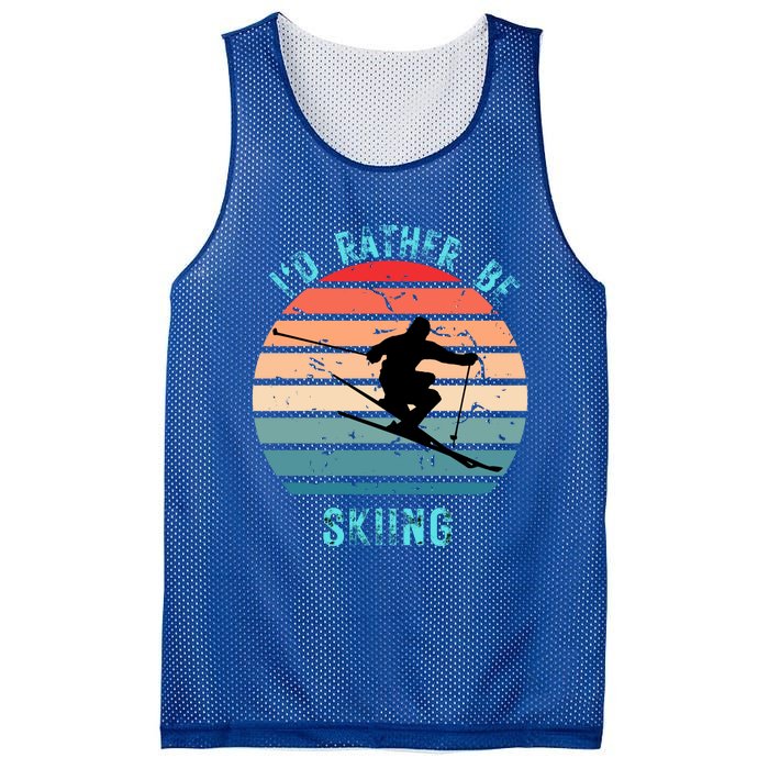 Id Rather Be Skiing Sunset Skiing Skiers Or Gift Mesh Reversible Basketball Jersey Tank