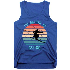 Id Rather Be Skiing Sunset Skiing Skiers Or Gift Tank Top