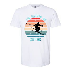 Id Rather Be Skiing Sunset Skiing Skiers Or Gift Softstyle CVC T-Shirt