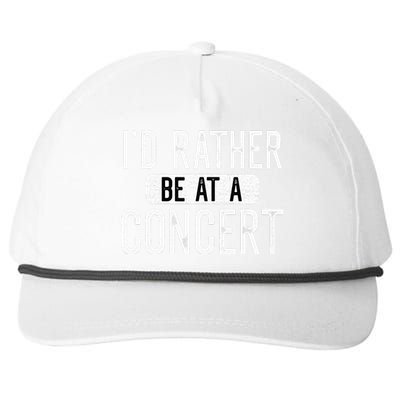 ID Rather Be At A Concert Funny Music Concert Lover Snapback Five-Panel Rope Hat