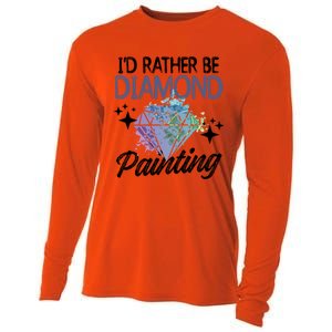 I'd Rather Be Diamond Painting Gift Painter Artist Gift Cooling Performance Long Sleeve Crew