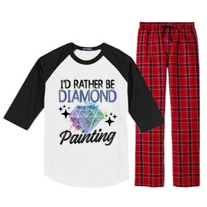 I'd Rather Be Diamond Painting Gift Painter Artist Gift Raglan Sleeve Pajama Set