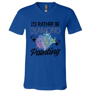 I'd Rather Be Diamond Painting Gift Painter Artist Gift V-Neck T-Shirt