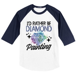 I'd Rather Be Diamond Painting Gift Painter Artist Gift Baseball Sleeve Shirt