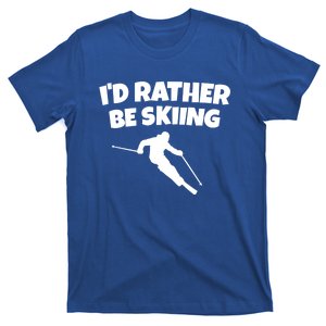 Id Rather Be Skiing (Black) Skier Gift T-Shirt